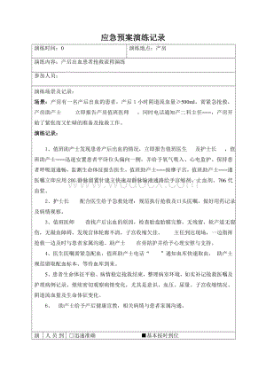 产后出血患者抢救流程演练.doc