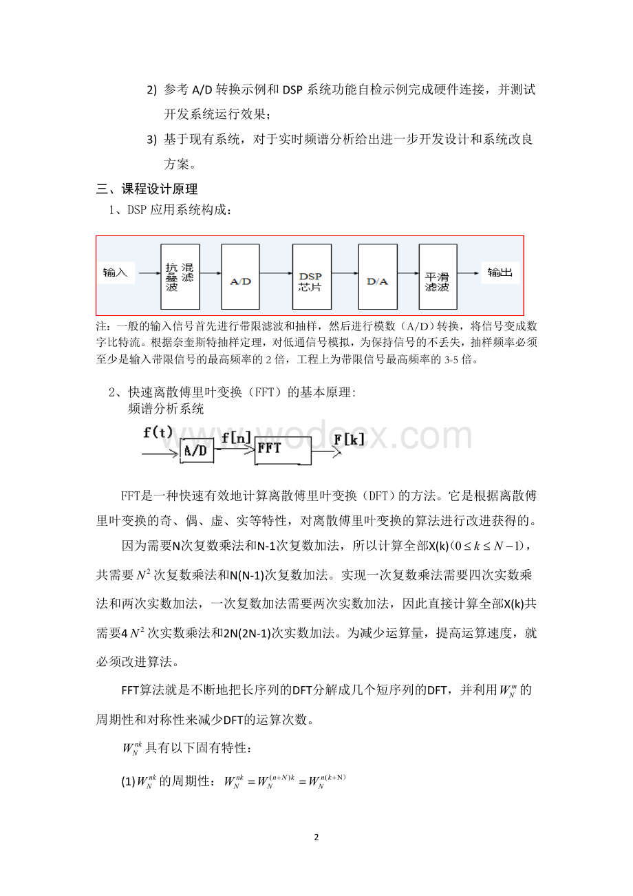 基于ICETEK5509实验箱和基2FFT算法的频谱分析dsp课程设计.doc_第2页