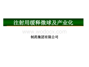 注射用缓释微球及产业化.ppt