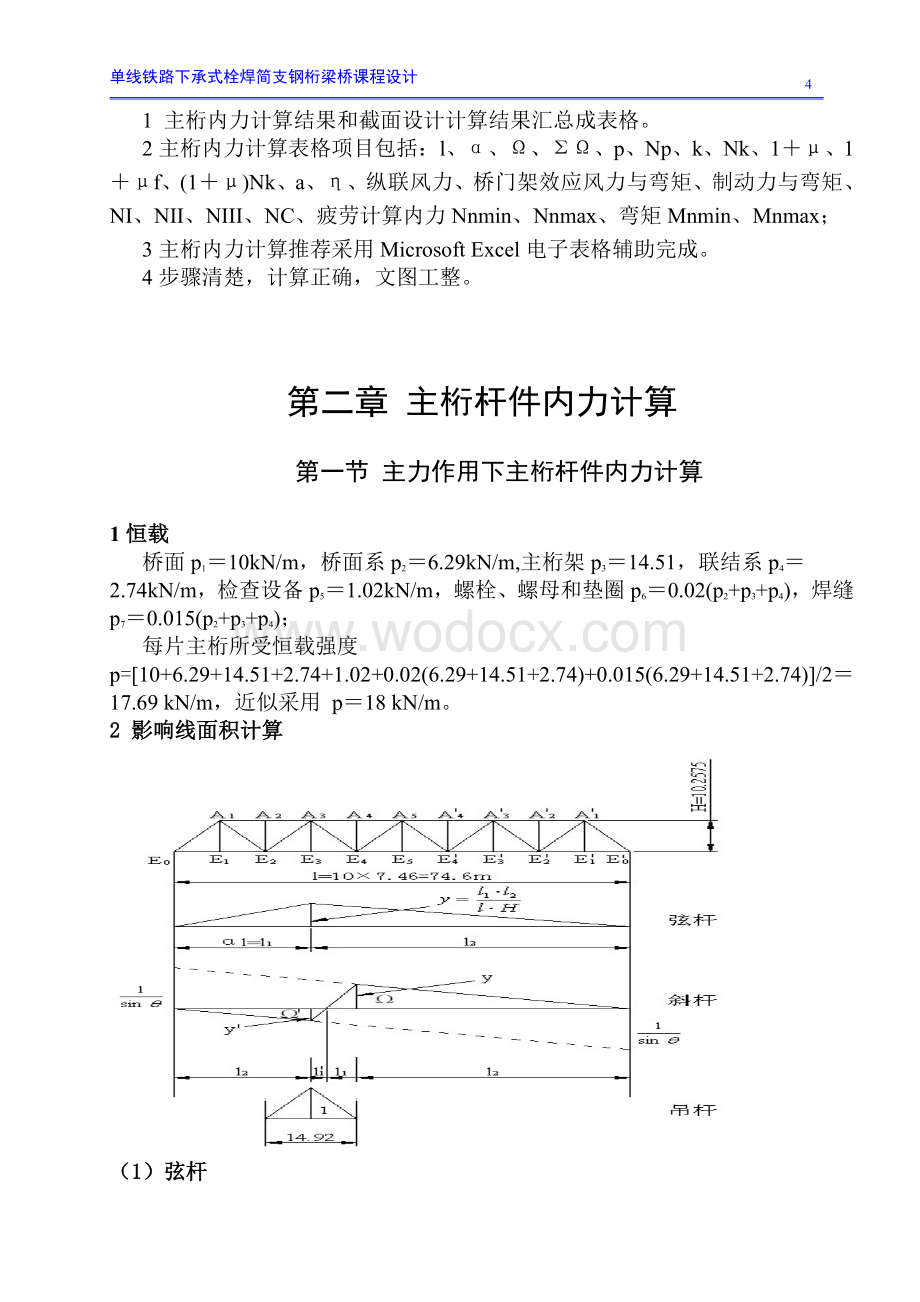 单线铁路下承式栓焊简支钢桁梁桥课程设计.doc_第2页