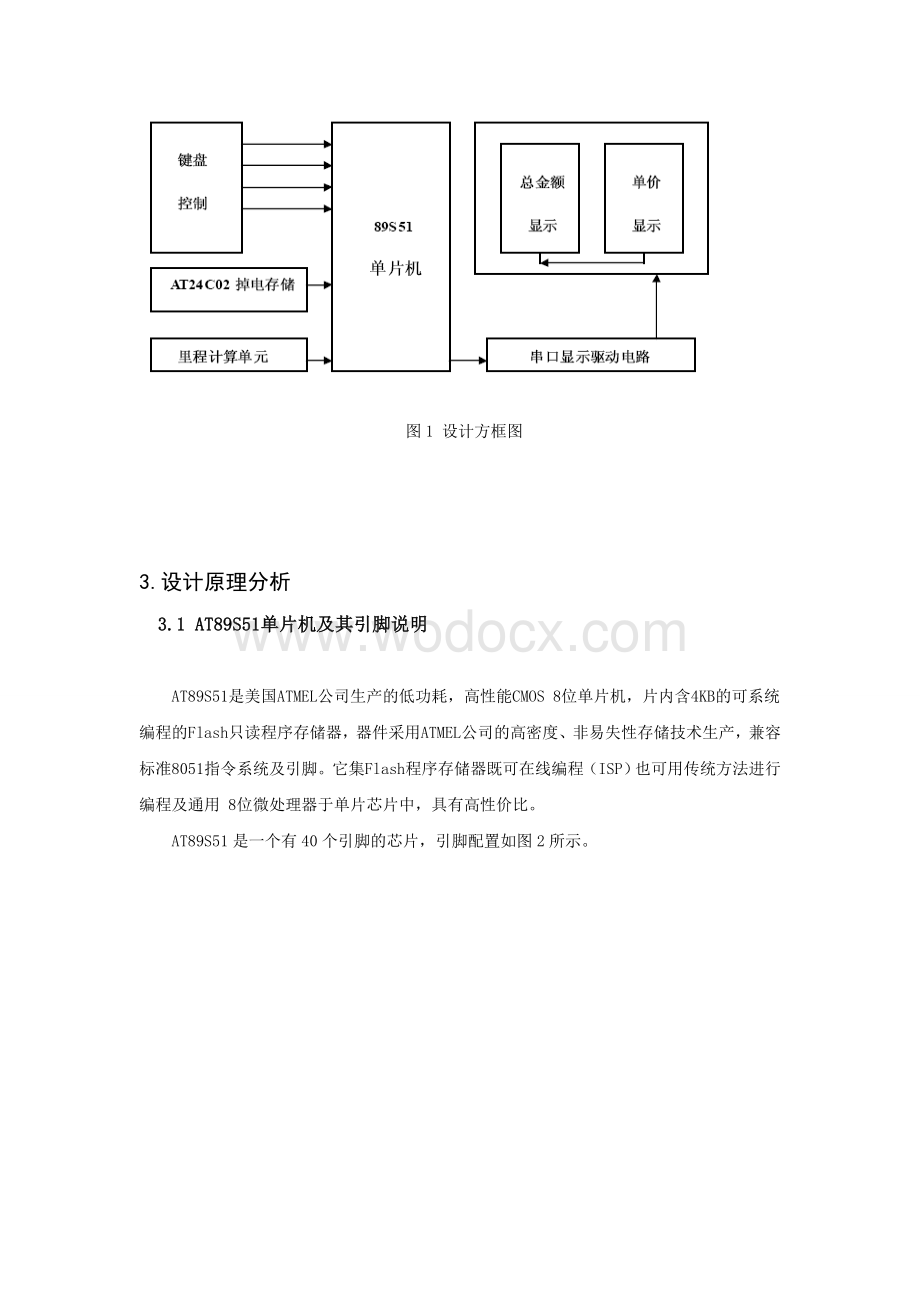 基于单片机控制的出租车计价器的课程设计.doc_第3页