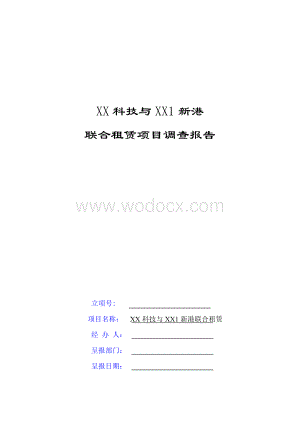 联合融资租赁项目尽职调查报告).docx