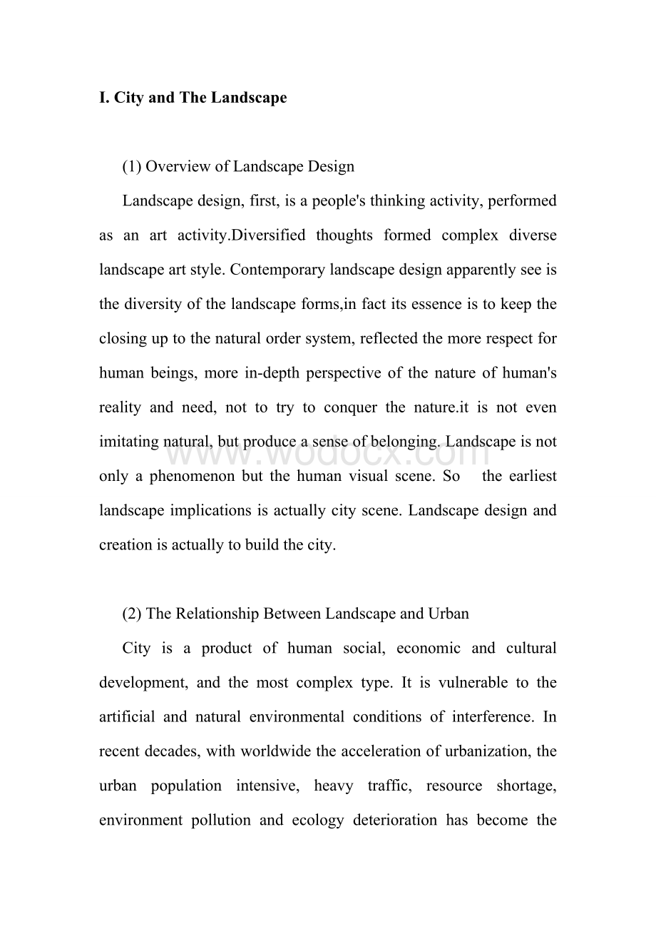 环境设计 城市与景观 毕业设计 外文翻译 中英文.doc_第1页