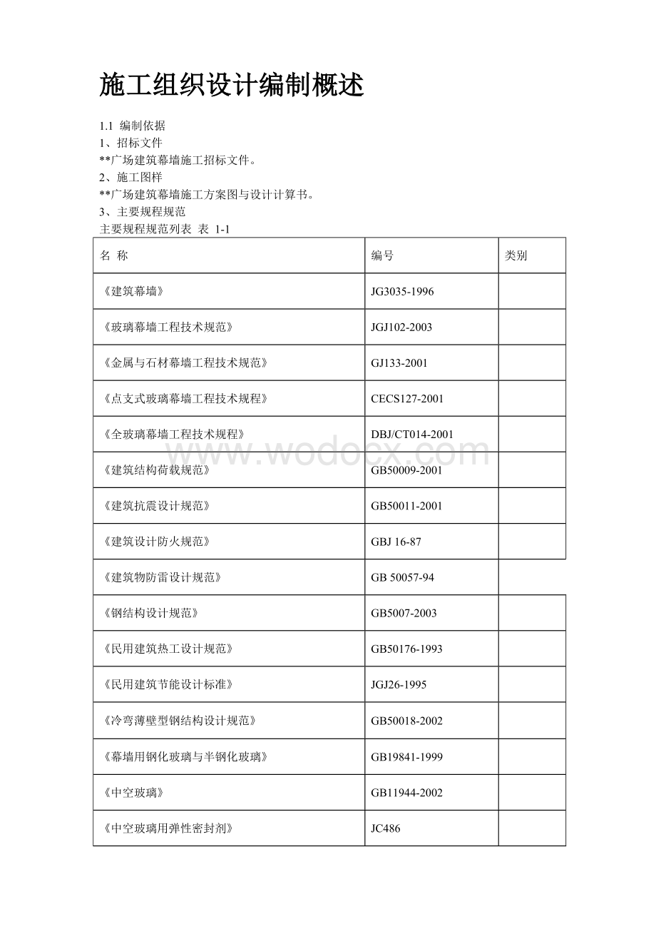 文化广场幕墙工程施工方案.doc_第2页