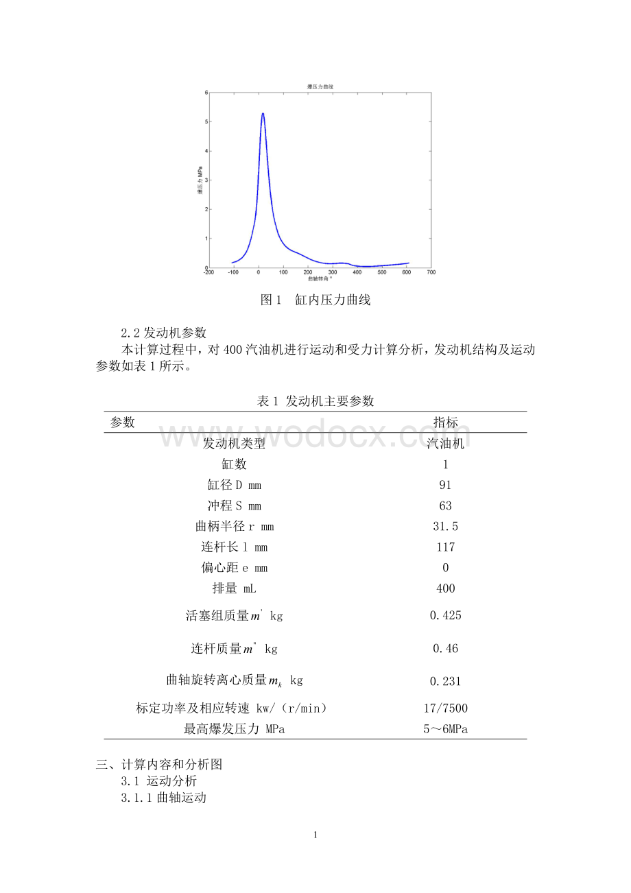 汽车设计课程设计曲柄连杆机构受力分析.DOC_第2页