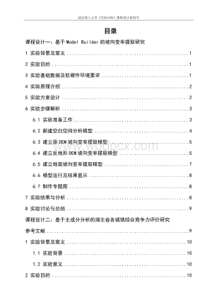 武汉理工空间分析课程设计.doc