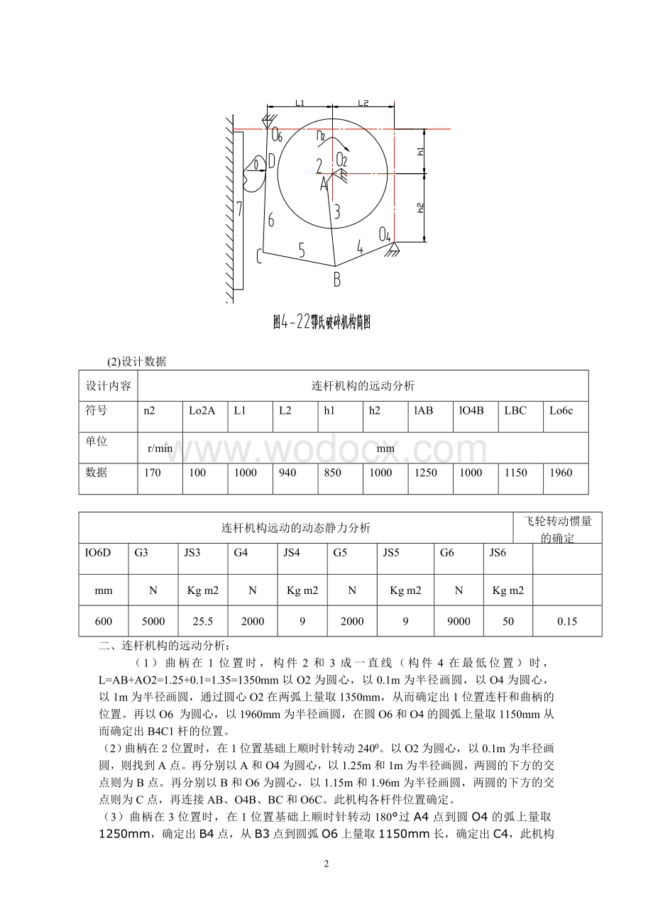 机械原理课程设计颚式破碎机.doc_第2页