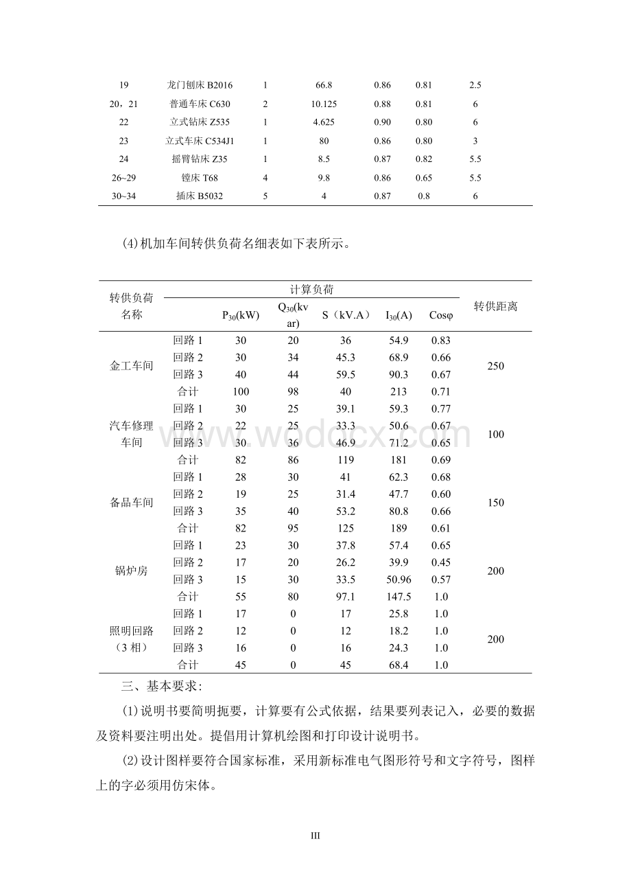 低压配电系统的工厂供电课程设计.doc_第3页