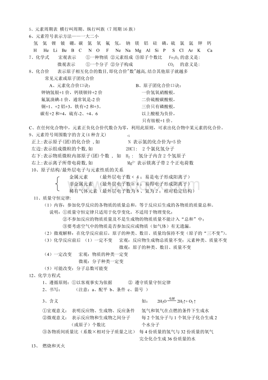 初中化学知识点分类总结(人教版).doc_第2页