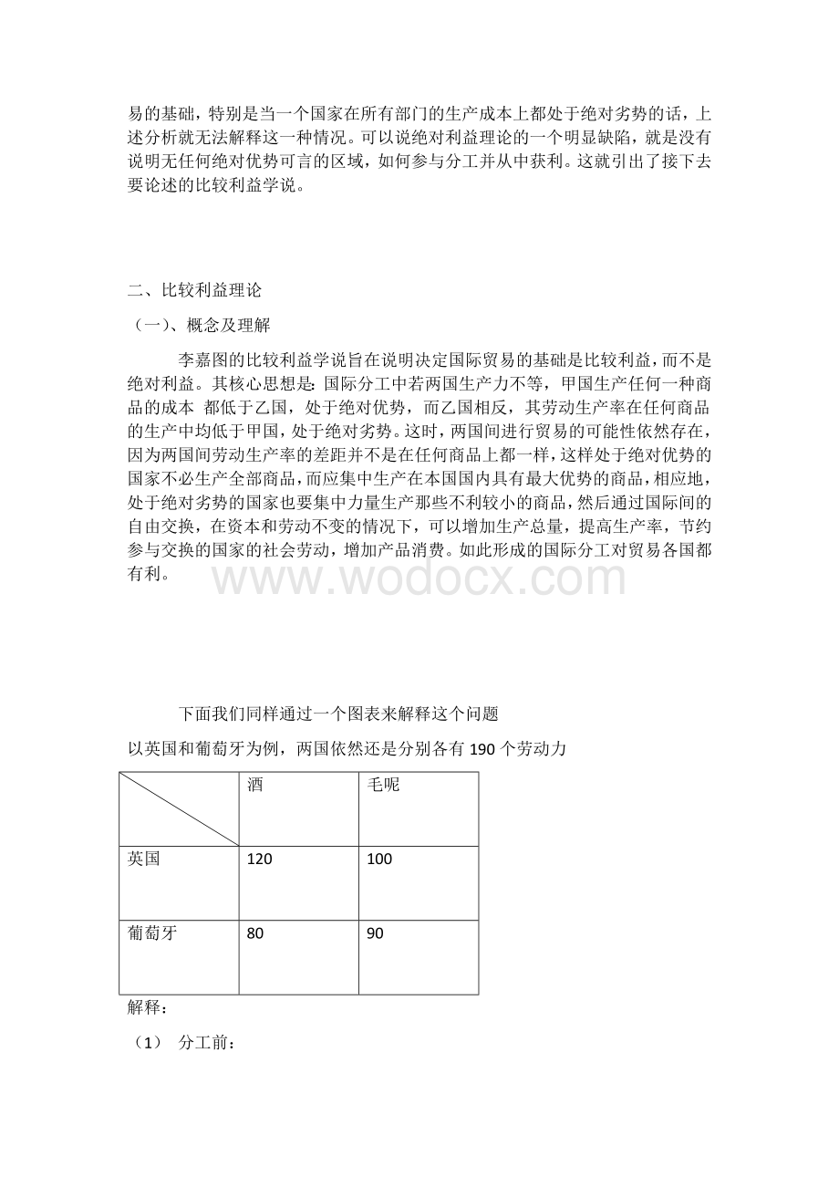 西方经济学期末论文“绝对利益说”和”比较利益说“的异同及启示.docx_第3页