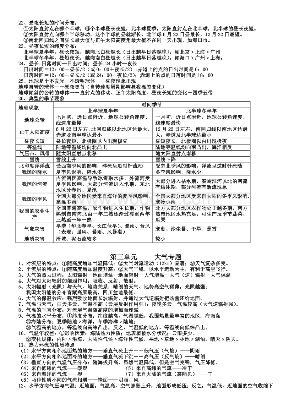 高中地理必修一知识点总结.doc_第2页