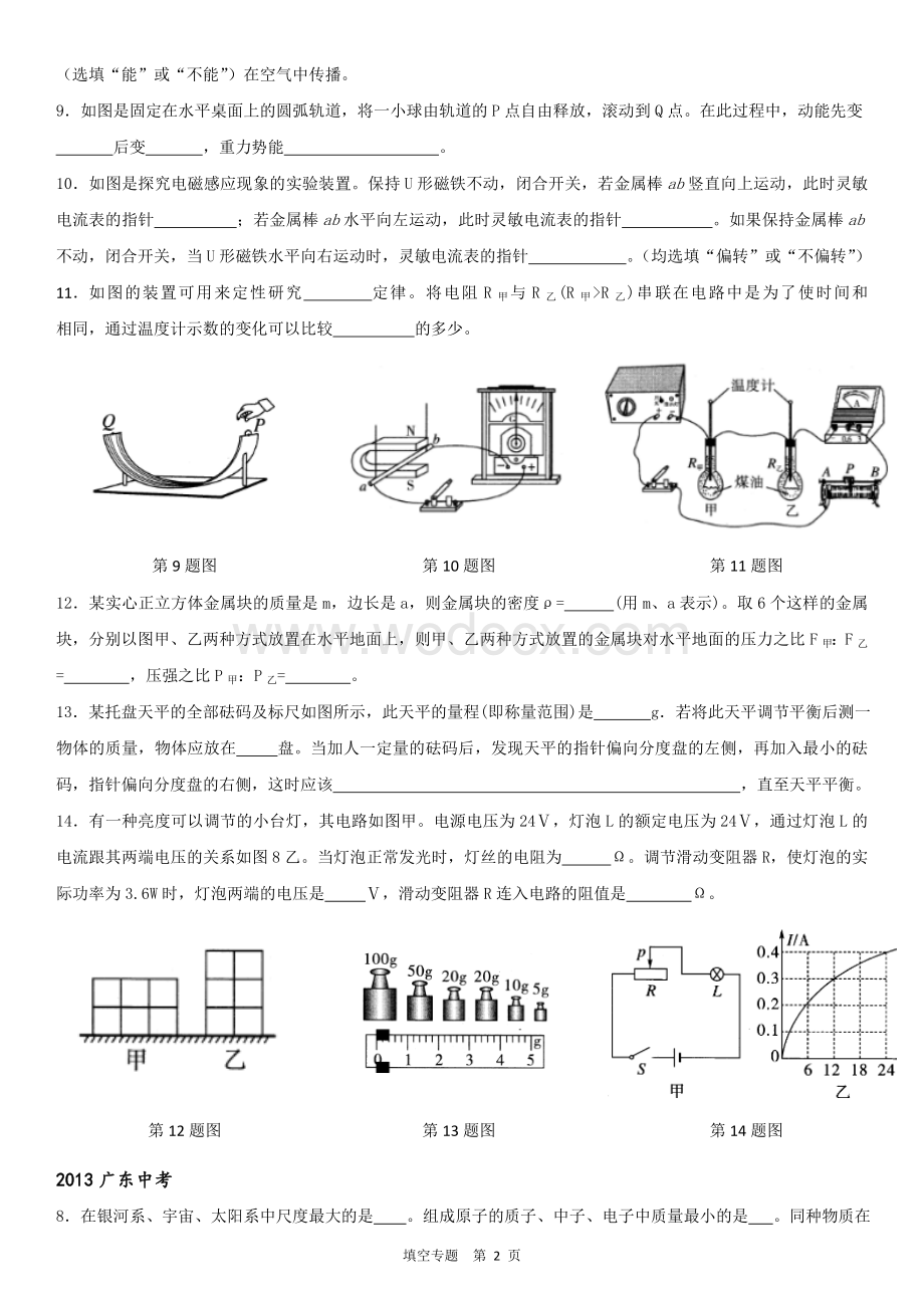 中考物理填空专题训练.doc_第2页