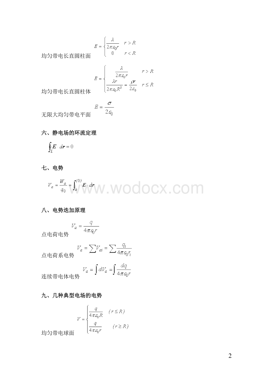 大学物理 电磁学公式全集.doc_第2页