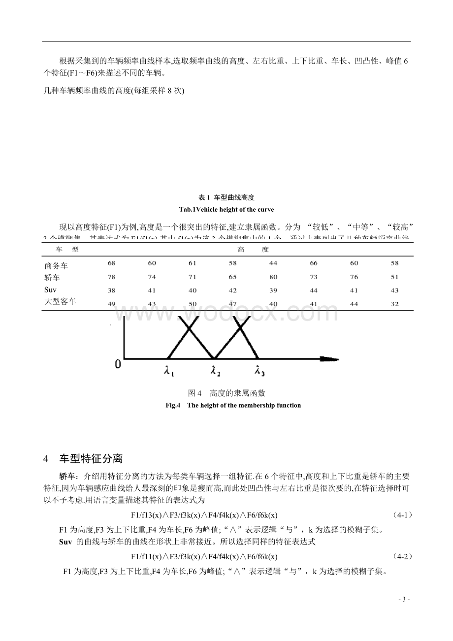 智能交通系统中车型分类的模糊模式识别方法.doc_第3页