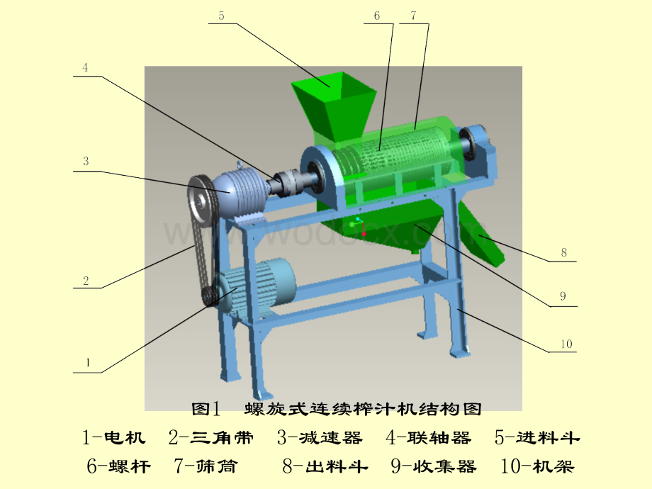 螺旋式连续榨汁机结构图设计.ppt_第1页