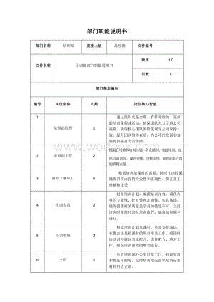 培训部职能说明书.docx