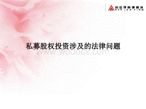 私募股权投资涉及的法律问题.ppt