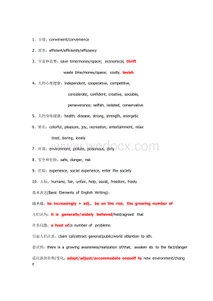 英语六级翻译词组与作文常用短语.doc