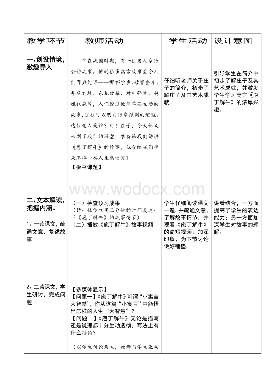 《庖丁解牛》公开课教案.doc_第2页