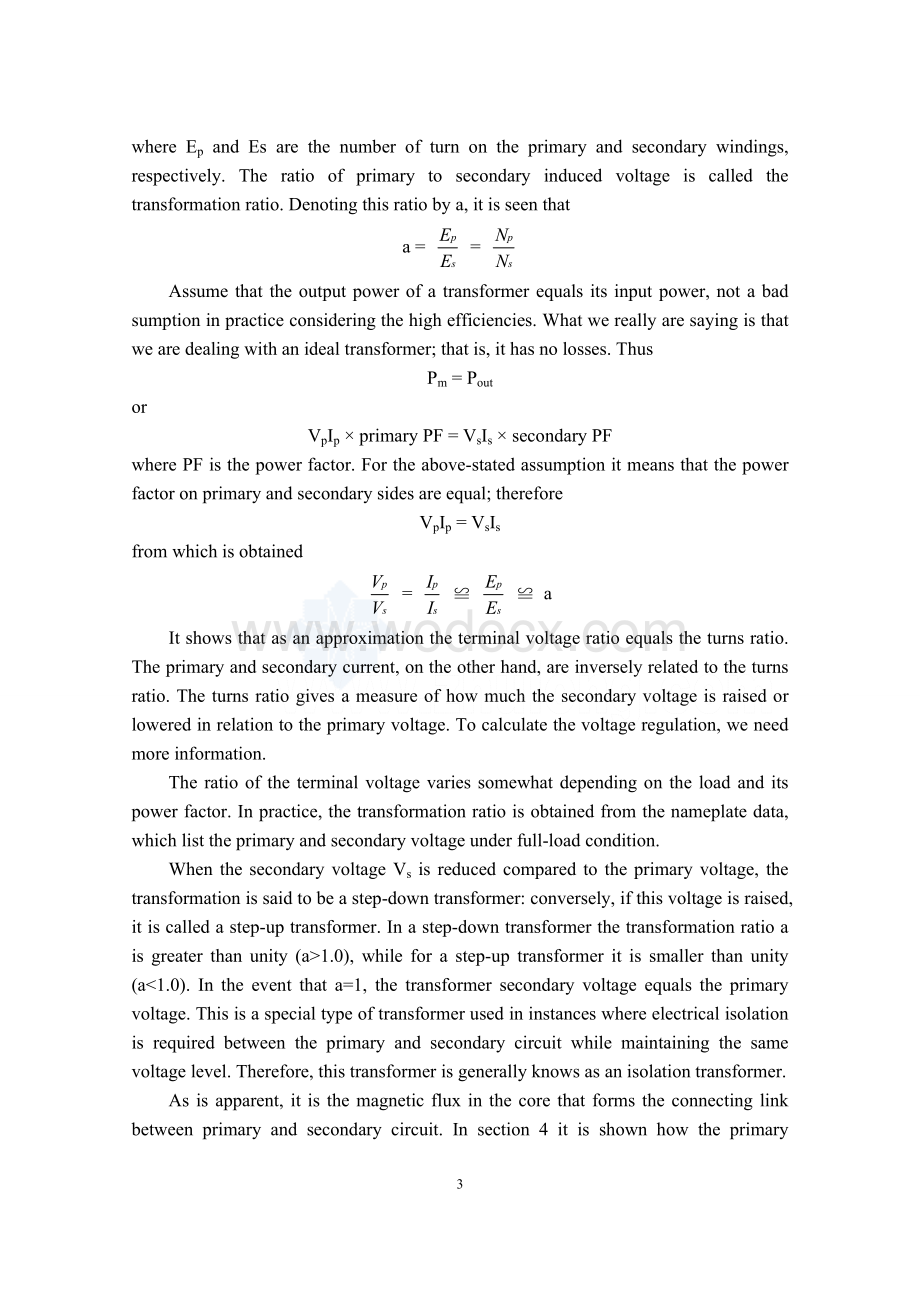 电气专业毕业设计外文翻译XF110KV变电所设计变压器.doc_第3页