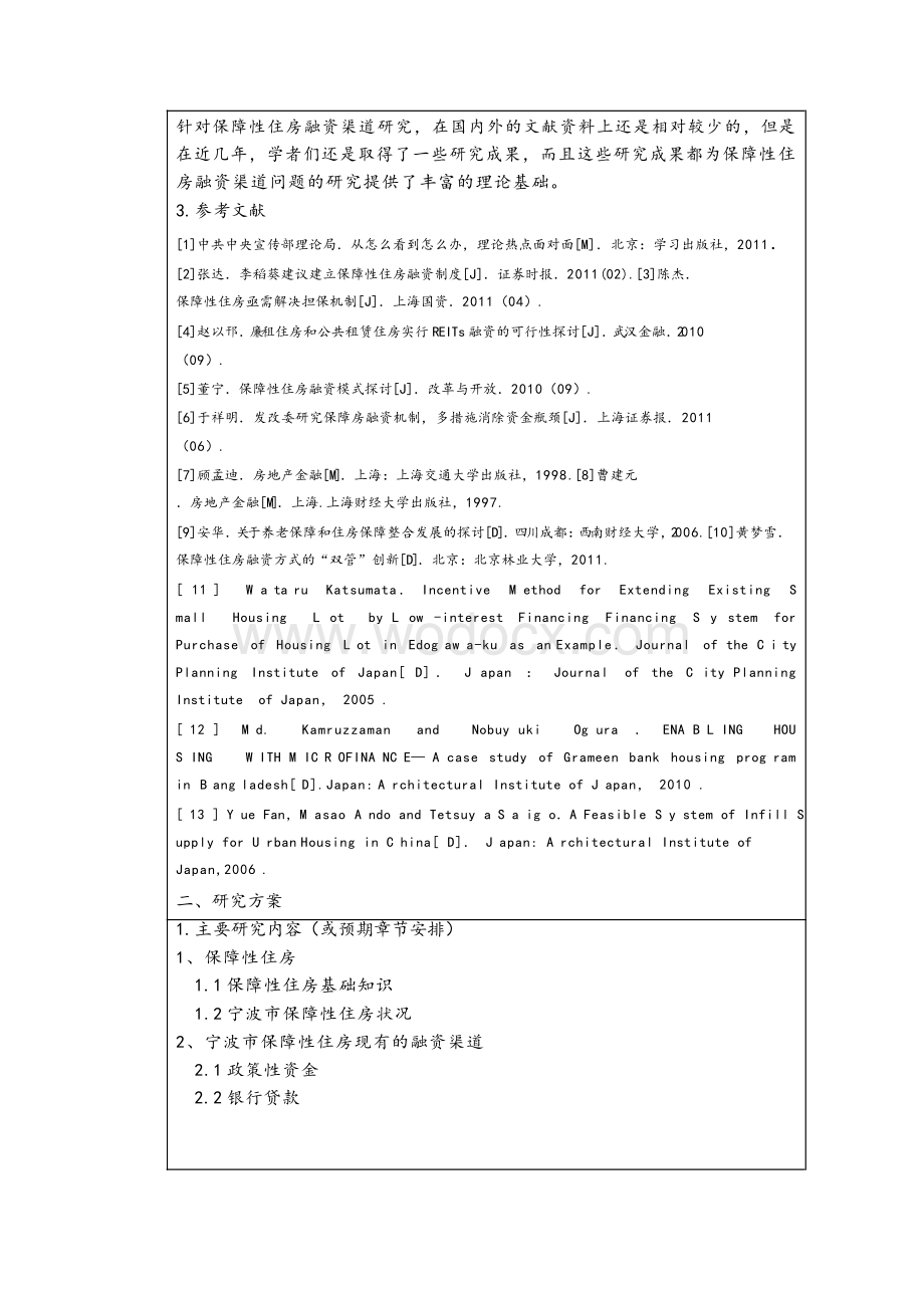 宁波保障性住房融资问题研究【开题报告】.docx_第3页