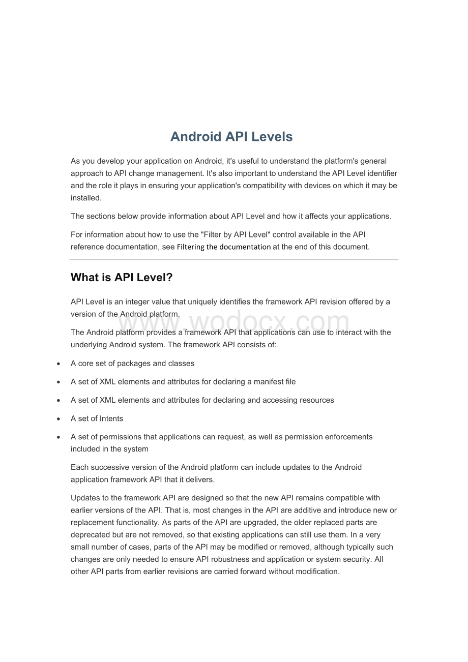 安卓 英文 外文 文献翻译 Android API级别.doc_第1页