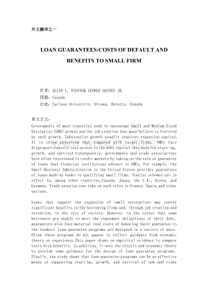 外文翻译--担保公司发展中存在的问题及政策建议.doc