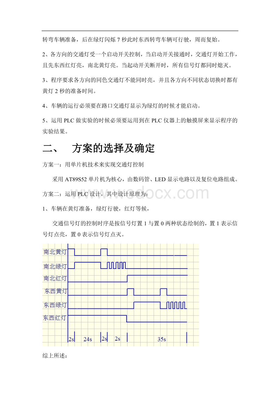 十字路口交通灯PLC交通灯课程报告.doc_第3页