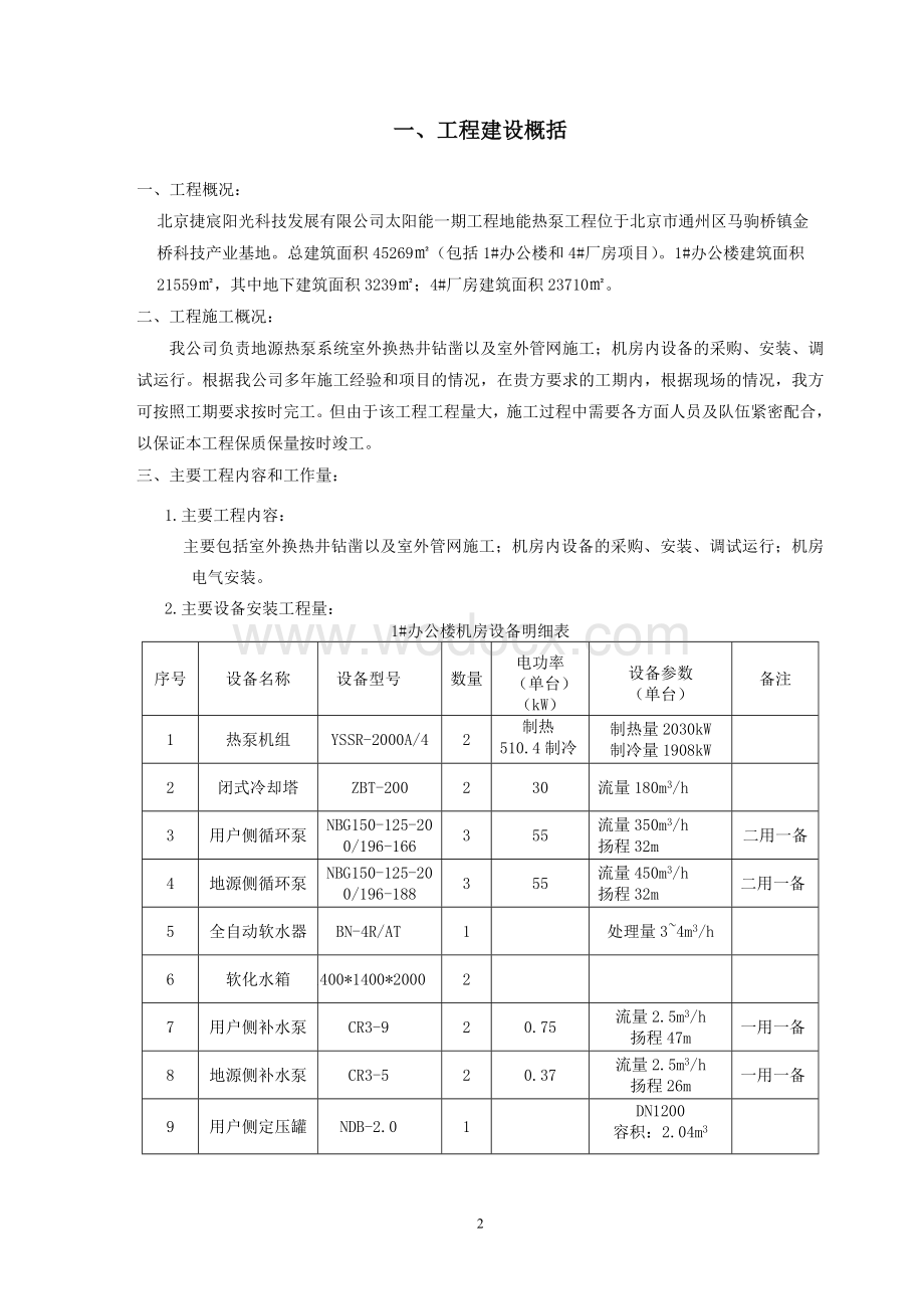 捷宸光伏地源热泵系统工程施工组织设计.doc_第2页