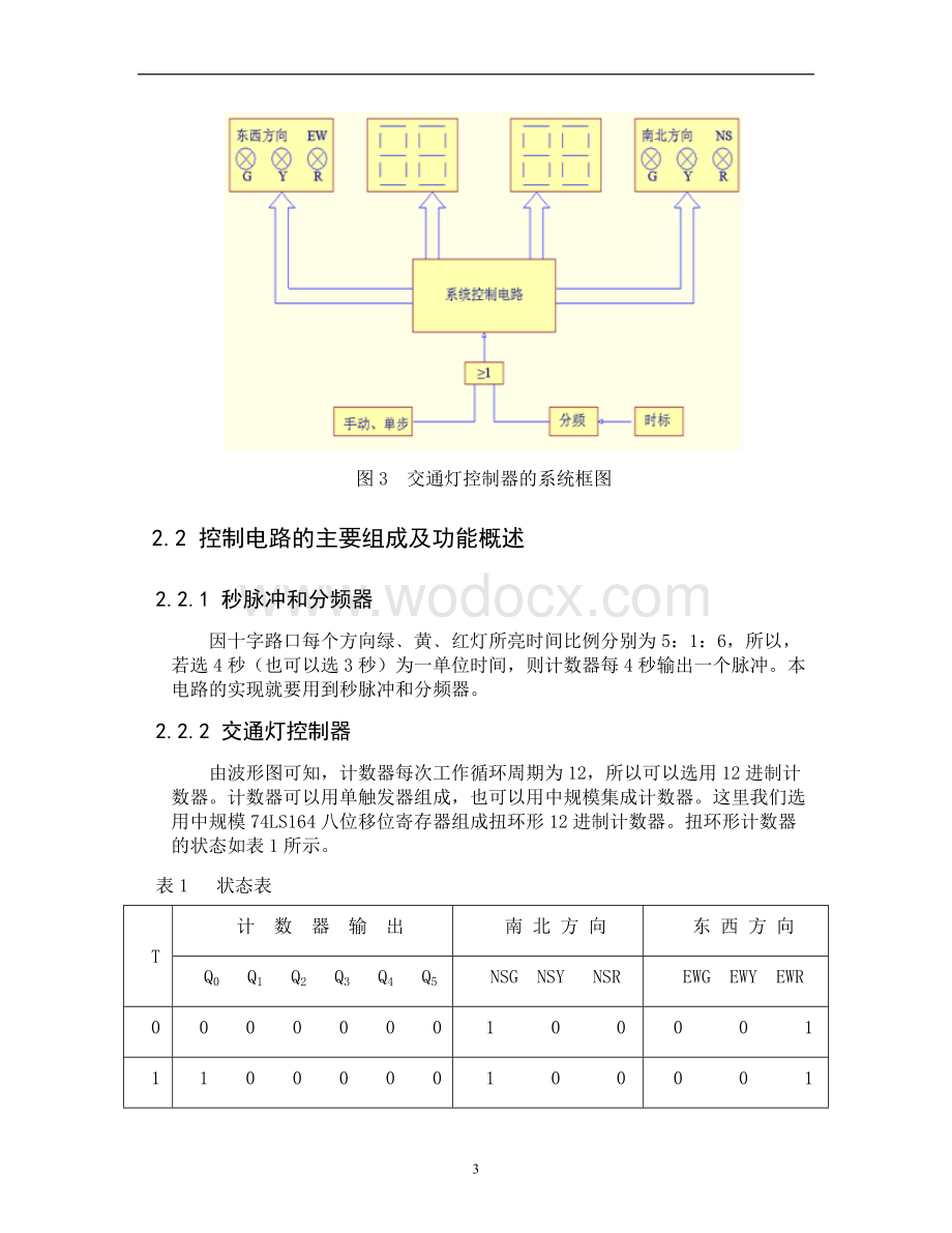 基于数字电路的交通灯控制电路课题设计.doc_第3页