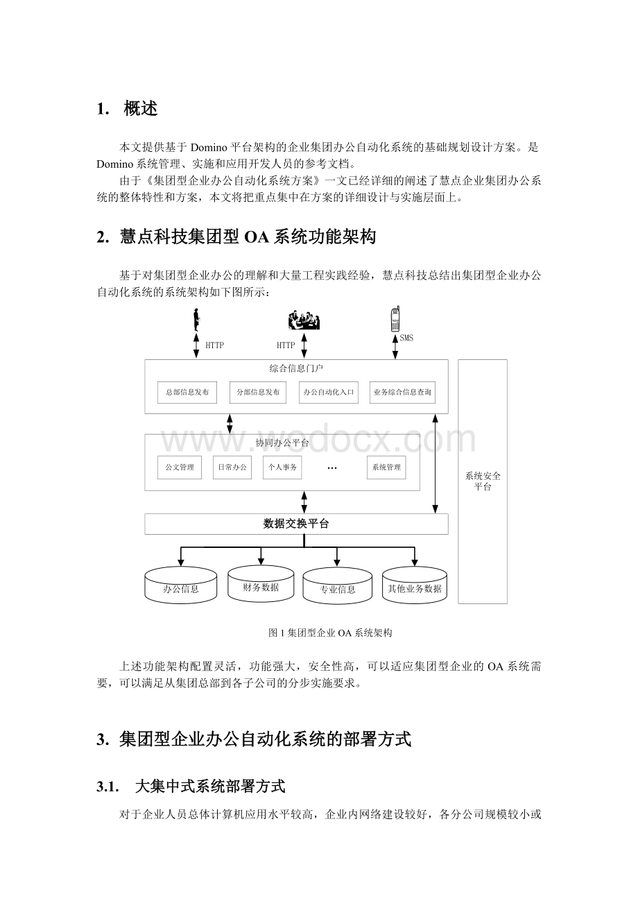 企业集团办公自动化系统概要设计.doc_第1页