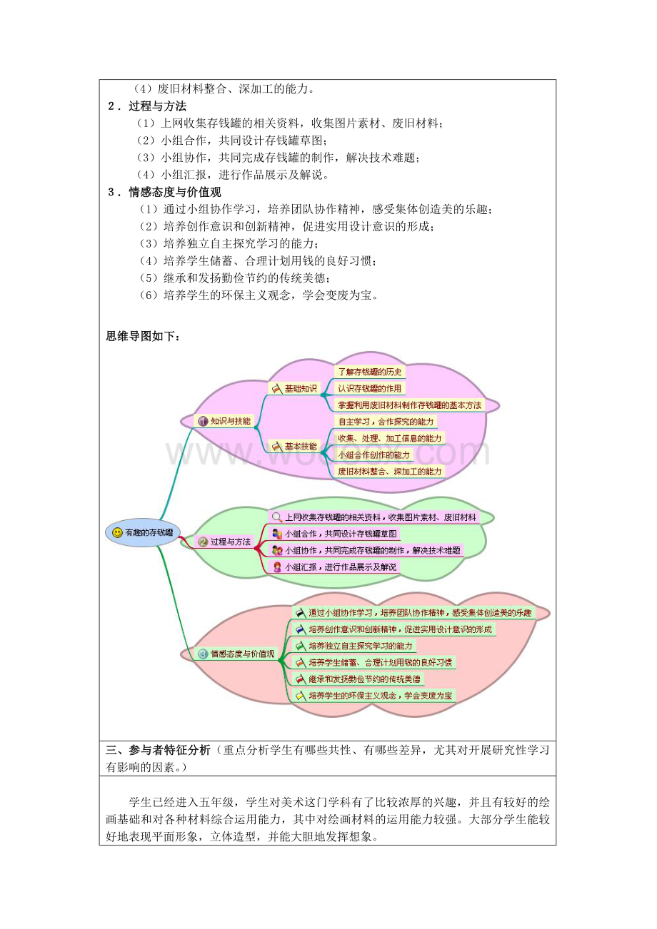 《有趣的存钱罐》 研究性学习设计方案.doc_第2页