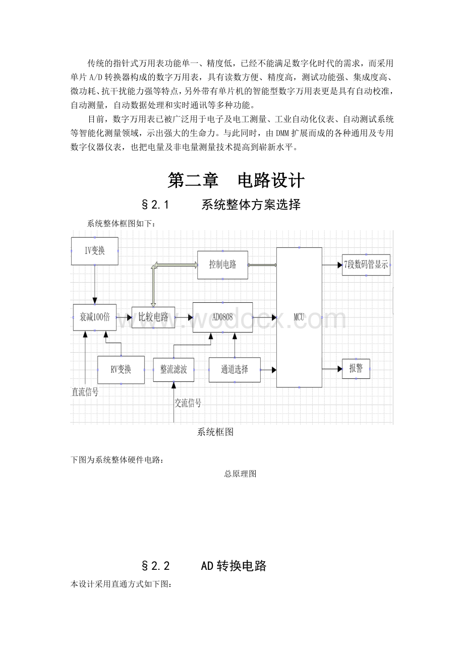 基于51单片机的数字万用表设计.doc_第2页