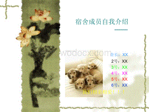 宿舍成员自我介绍模板ppt.ppt