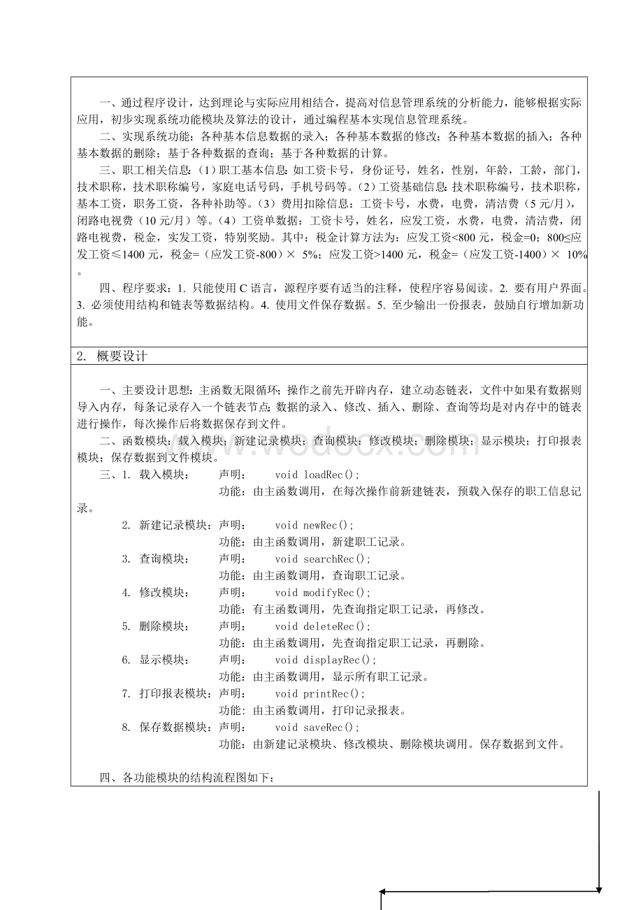 C课程设计报告(VC6)职工工资信息管理系统.doc_第2页