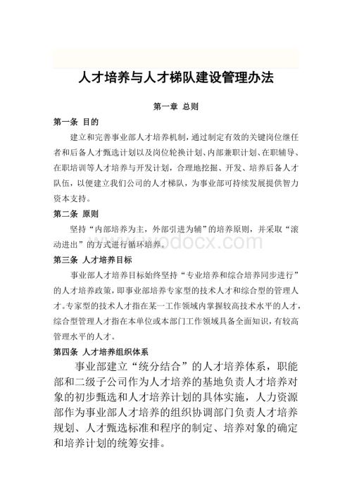 【实例】美的集团人才培养与人才梯队建设管理办法.doc