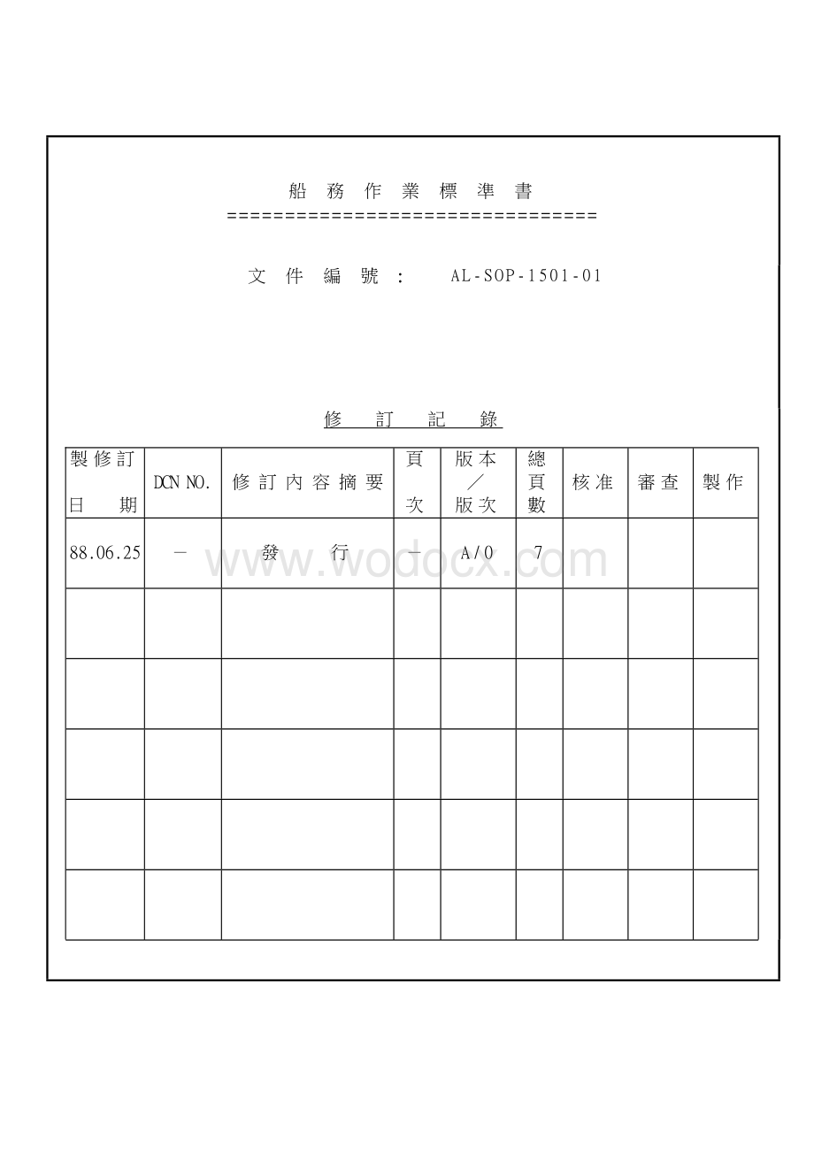 贸易公司iso9000作业指导书ISO-作业标准书.doc_第1页