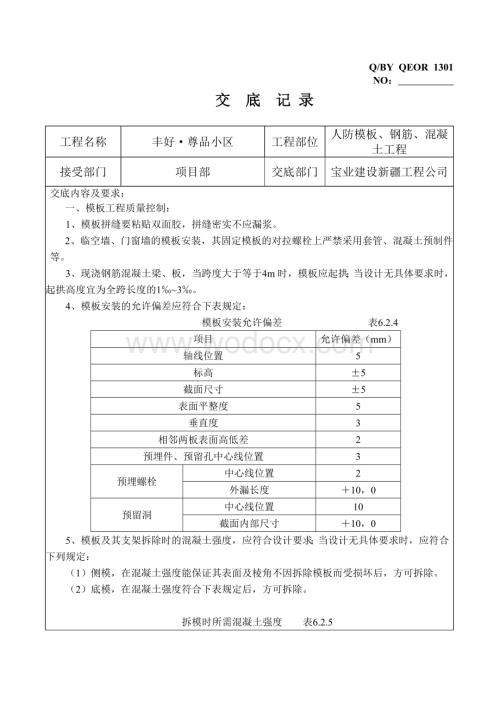 人防工程质量技术交底.doc