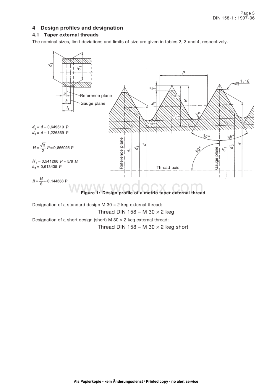 DIN158-1-1997米制锥形外螺纹和配对圆柱形内螺纹.第1部分公称尺寸.极限偏差.极限尺寸和检验.PDF_第3页