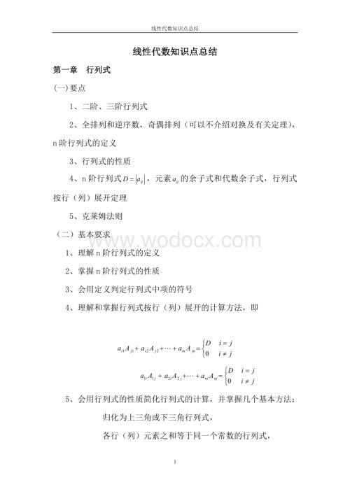 线性代数知识点复习资料总结.doc