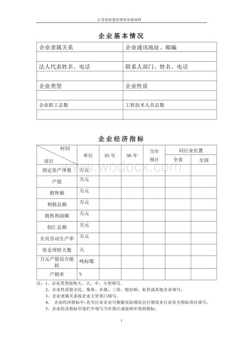 质量奖申报材料范本.doc