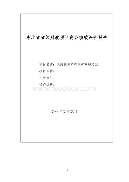 项目资金绩效评价报告.doc