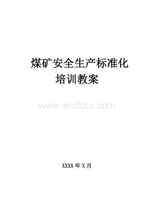 煤矿安全生产标准化培训教案.docx