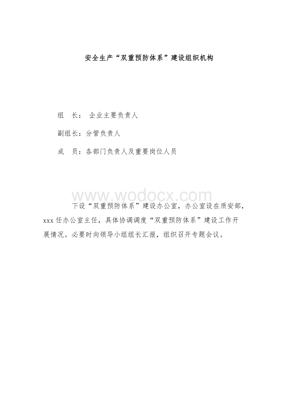 双重预防体系组织机构及职责.docx_第1页