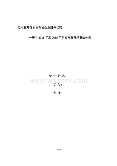 乐视公司财务报表分析.docx