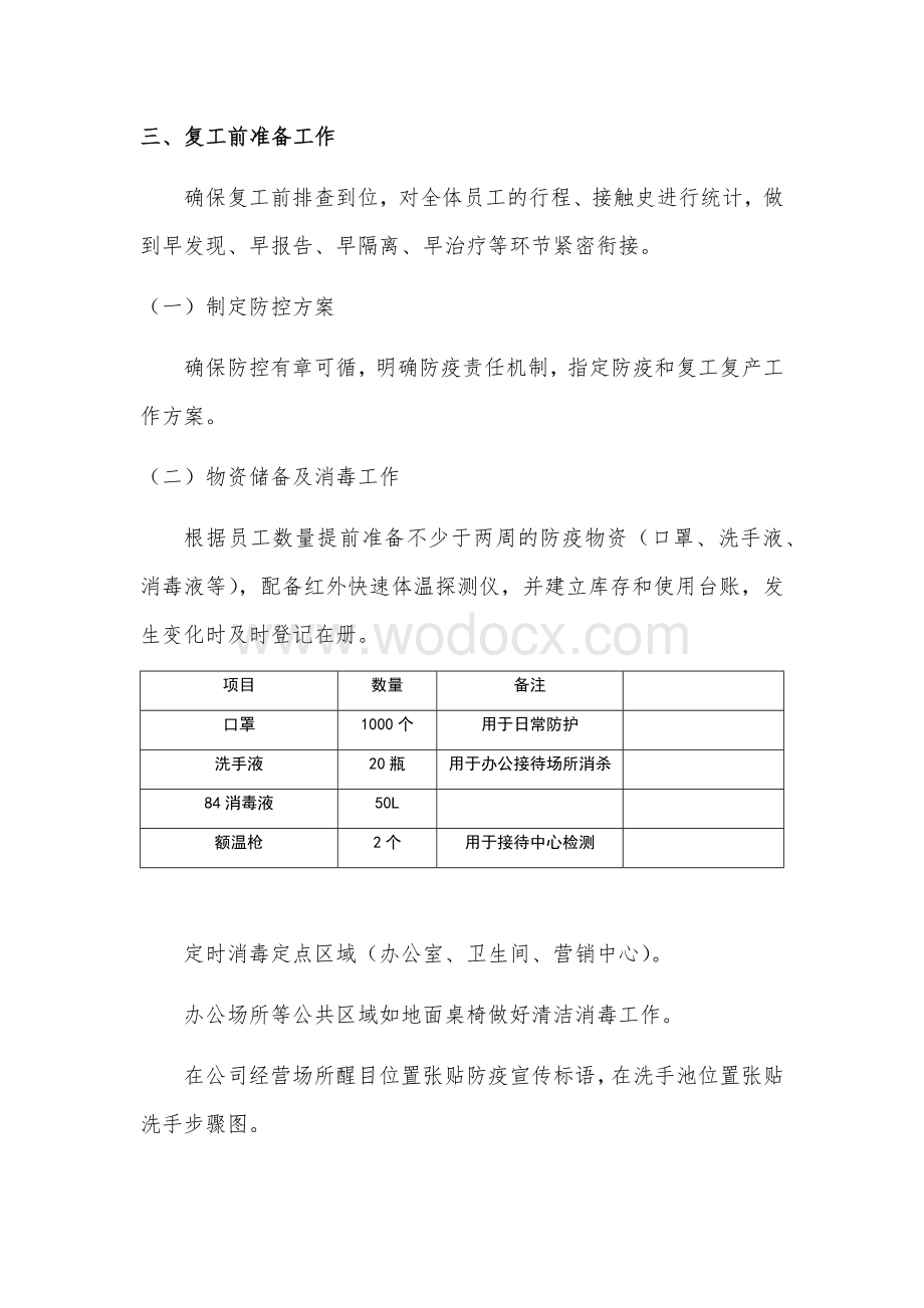 新冠疫情公司复工复产工作方案.docx_第3页