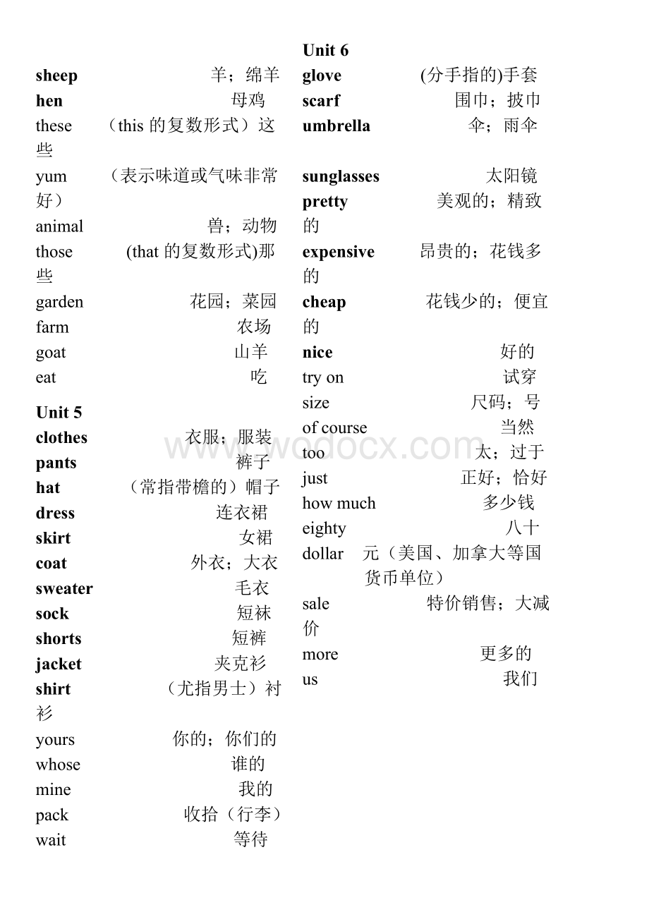 人教版小学四年级下册英语单词英汉对照表.doc_第3页