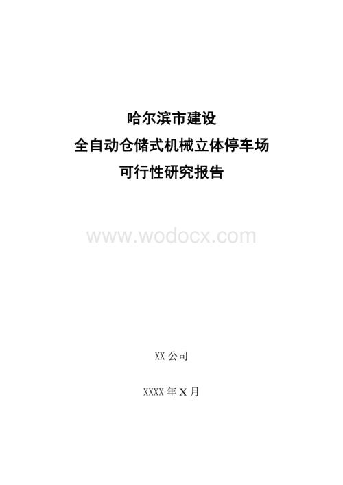 立体停车场可行性研究报告.doc