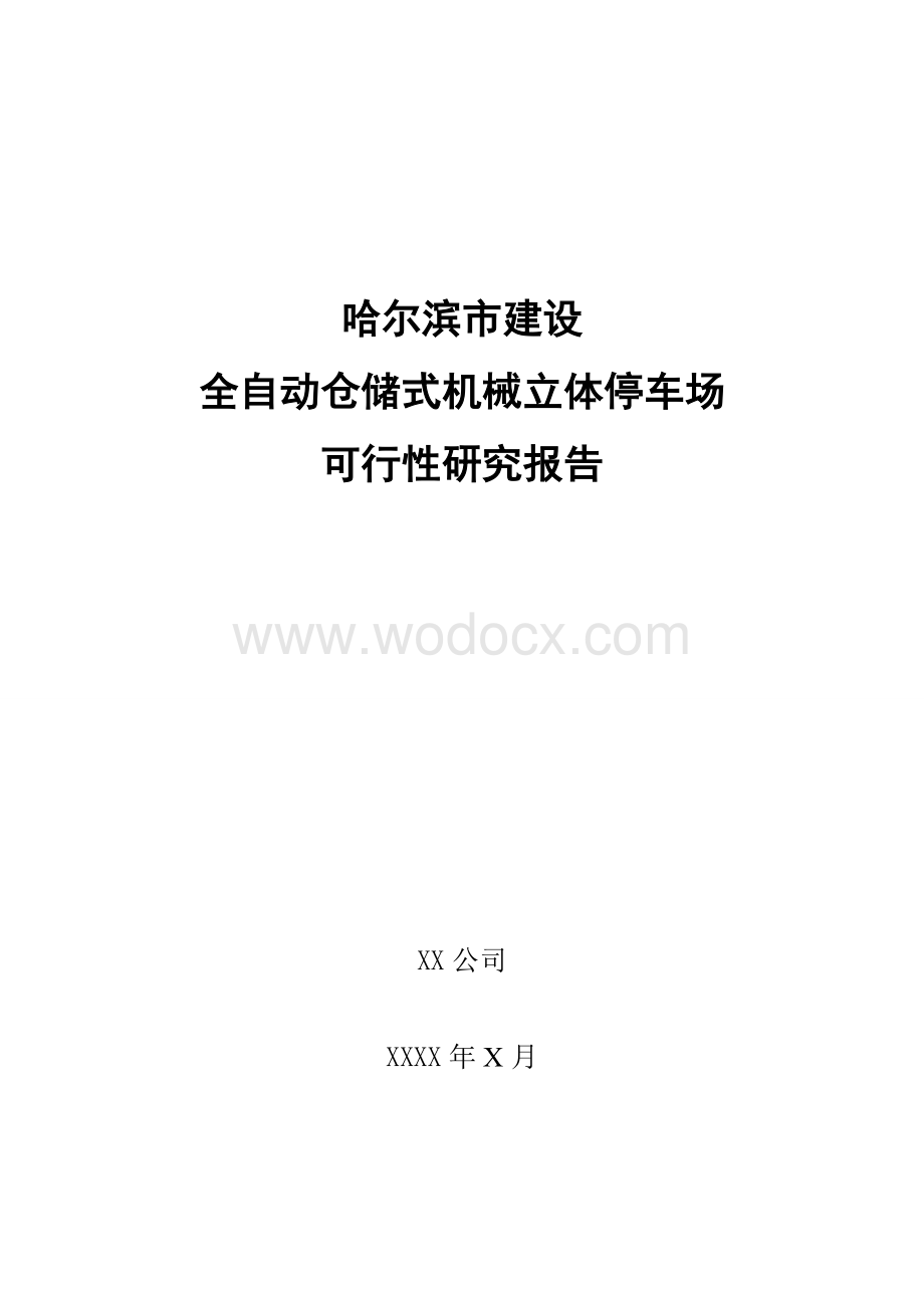 立体停车场可行性研究报告.doc_第1页