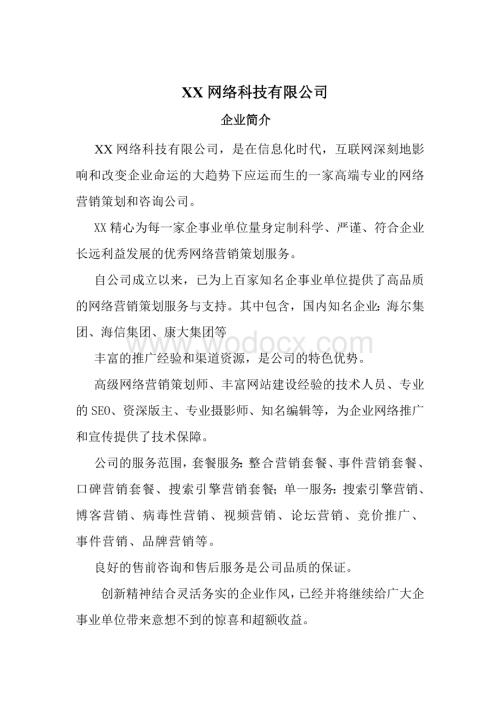 网络公司企业简介.doc